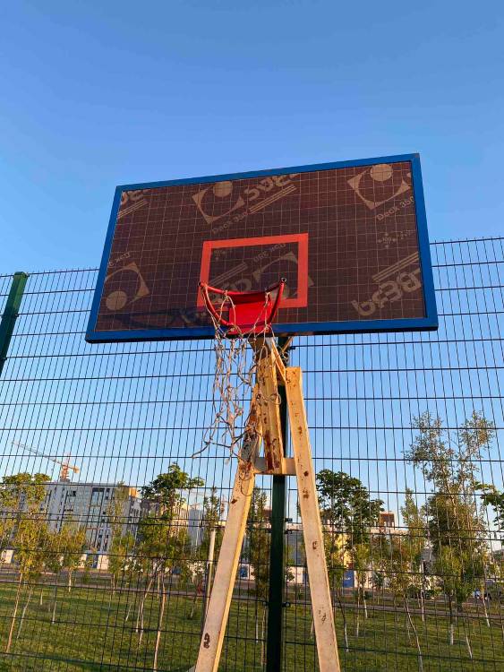 Баскетбольная площадка (сломано кольцо, нет сеток баскетбольных корзин, покрытие отсутствует (травмоопасный), мусор

Парк: Другая
